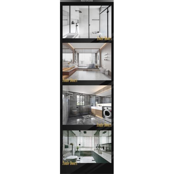 Sensor Bathroom Black Frame 3 Panels Sliding Shower Doors for Small Size at WC