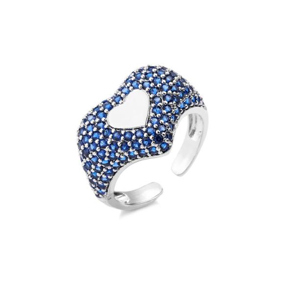 Сердце формирует 925 стерлинговых серебряных колец микро- вымощает обручальные кольца Zirconia CZ кубические