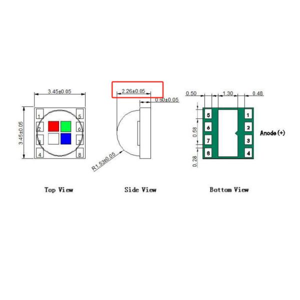 4 Вт высокая мощность 3535 SMD светодиодный чип RGBW для светодиодного освещения