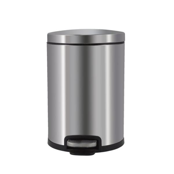 High-End Environmental Protection Indoor Silver High Capacity Stainless Steel Pedal Bin Trash Can