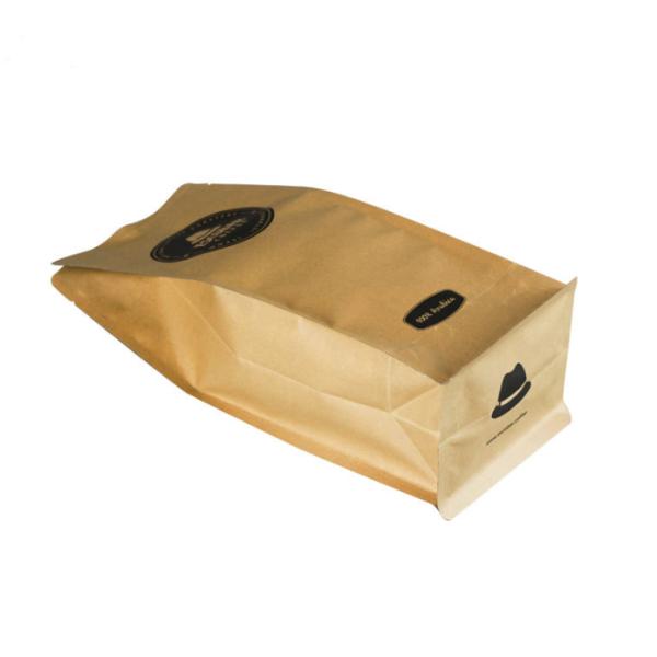 Сумки Kraft бортового Gusset кофе бумажные упаковывая плоскодонные с молнией