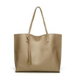 Nylon Womens Black Tote Handbag , 360mm X 300mm Leather Shoulder Tote Bag