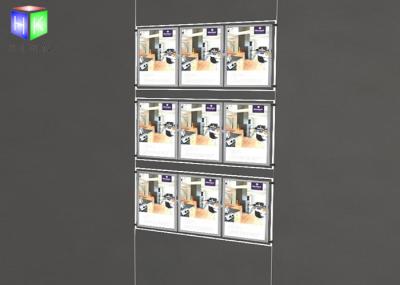 Two Sided Wall Mounted LED Light Window Displays For Estate Agents