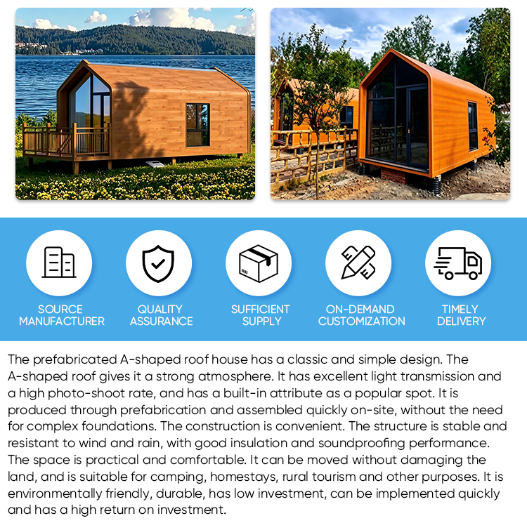 Robust Anti-Corrosion Triangular Prefab Modular House for Temporary Backyard Outdoor Living Shelter Space Unit