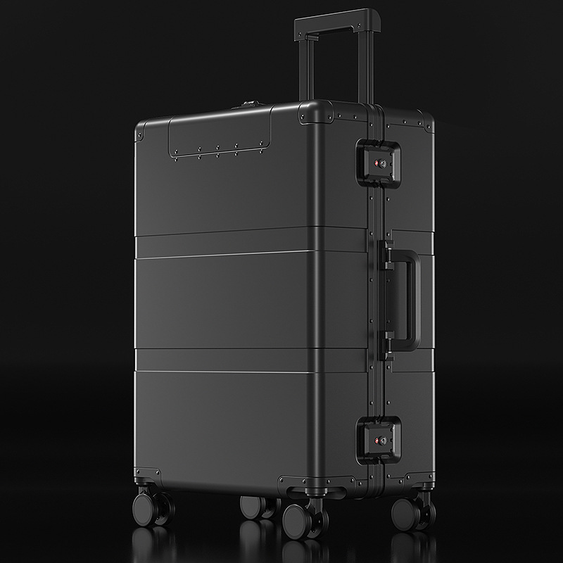 Aluminum Zipper  Hard Shell Cabin Suitcase Expandable Silent 4 Wheel Luggage