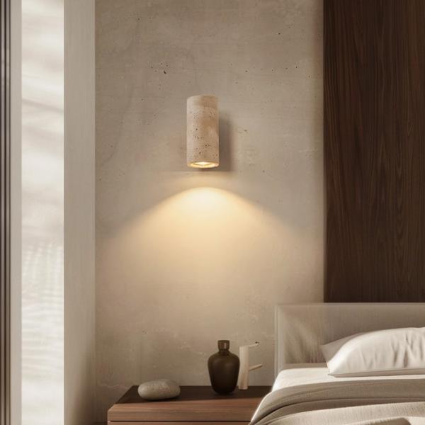 Yellow travertine good quality bedroom for home decorator interior stone wall lamp