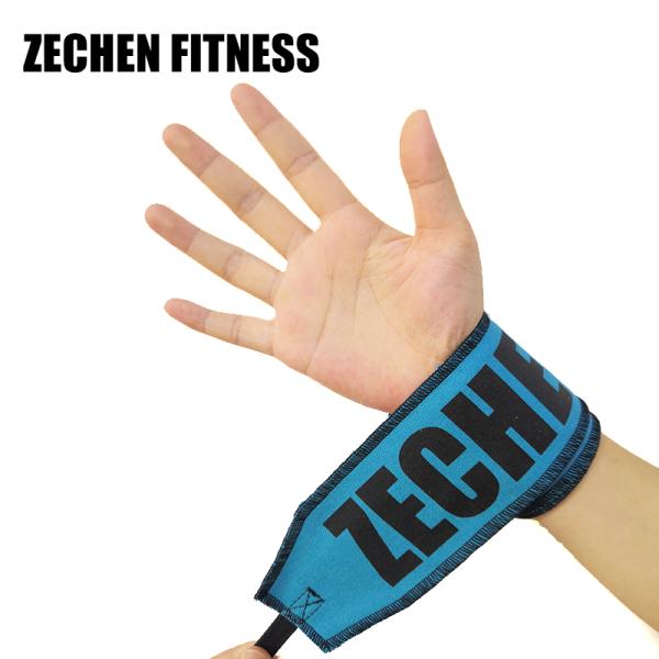 Blue Wrist Wraps Fitness For Weight Lifting Crossfit Training 100% Cotton Fabric