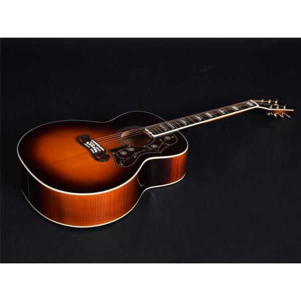 Customized 43 Inch size solid wood acoustic guitar flamed maple back side rosewood fingerboard