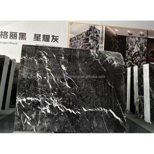 Hotel Surface Finishing Polished Italian Fendy Black Marble with White Veins Tile