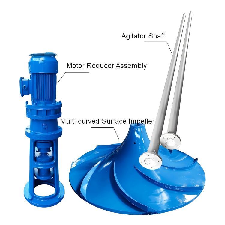 Corrosion Resistant Hyperboloid Mixer with Optional FRP and Stainless Steel Impeller for Municipal and Industrial Wastewater Treatment