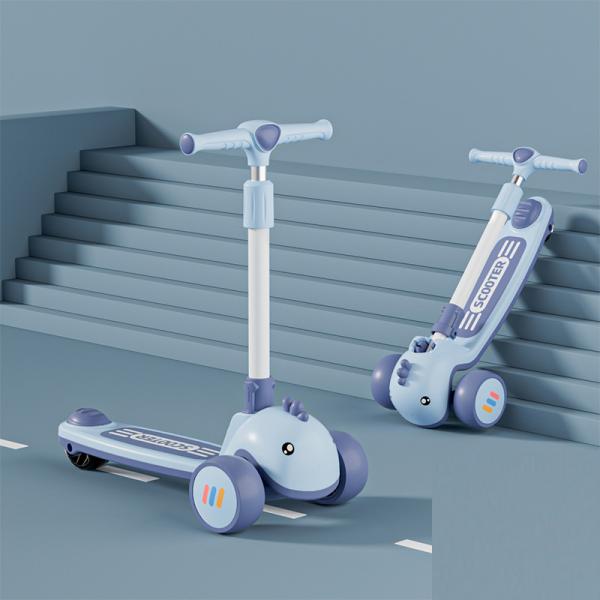 3 Wheel Kids Ride-On Cars Toy with Adjustable Height Foldable Kids' Kick Scooters