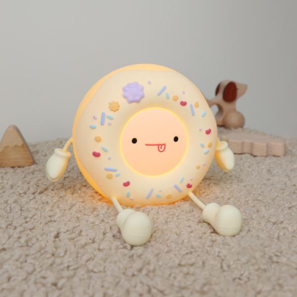 Лампа Мисс Донат Милый Ночной Свет Донат Мягкий Силиконовый Лампа Дети Детская Детская Школа Ночной Свет LED Touch Light Декорация детской спальни