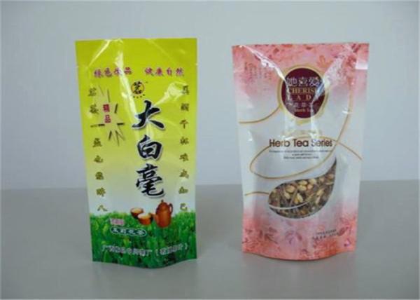 Custom Size / Logo Aluminum Foil Zipper Bag , Kraft Stand Up Resealable Food Packaging
