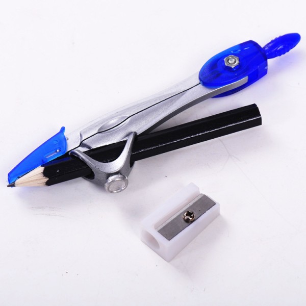 Factory Price School Student Drawing Tools Cheap Kids Compass Box with Pencil and Sharpener