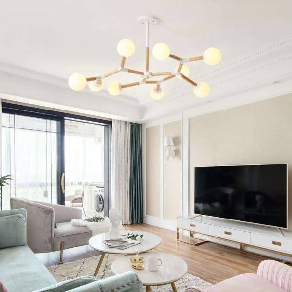 Creative Wooden Chandelier with glass bubble chandelier Sptnik Spider Chandelier(WH-MI-214)