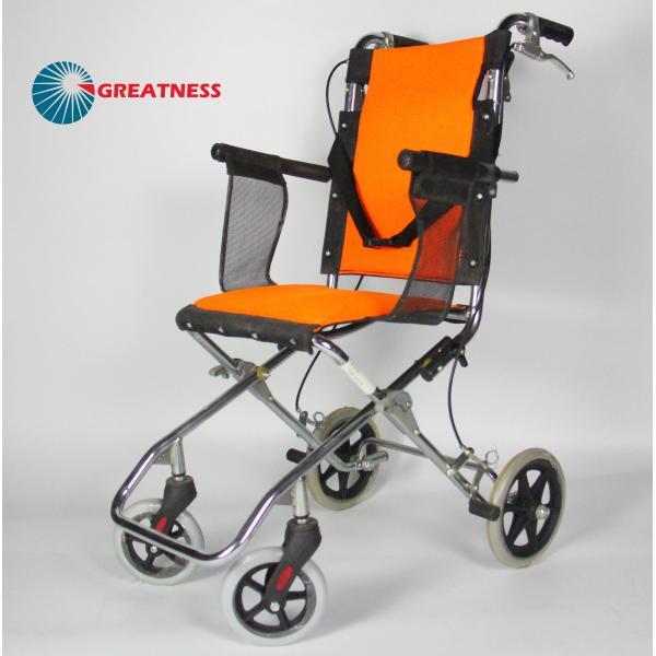 Bright Color Compact Aluminium Folding Wheelchair Small Wheels Easy Carry