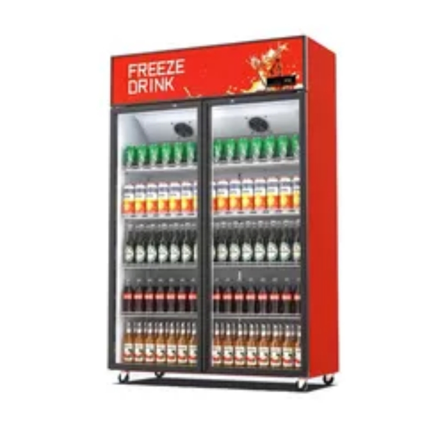 Eco Friendly 2 Door Display Fridge Petrol Station Beverage Display Refrigerators 305W