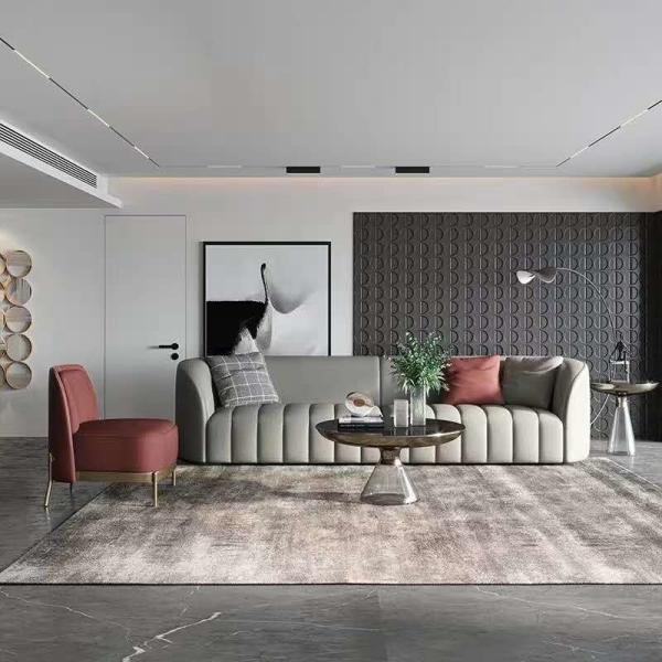 Sofá de couro genuíno moderno personalizado da mobília do hotel de luxo