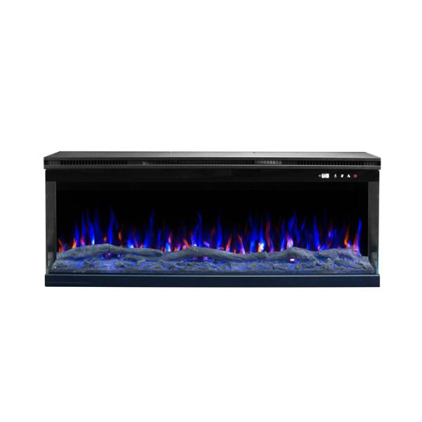 Modern Fully Recessed Customized Electric Fireplace With Multi Color Flames Log Set