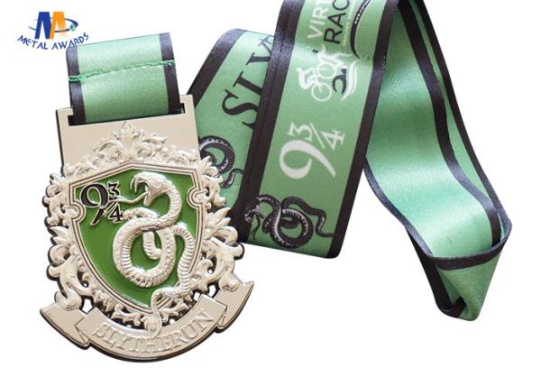 3D Design And Cut Out Custom Award Medals Color Filled With Heat Transfer Lanyard