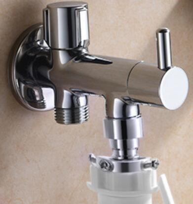 Double Outlet Connector Brass Angle Valve For Shattaf Toilet Washing Machine