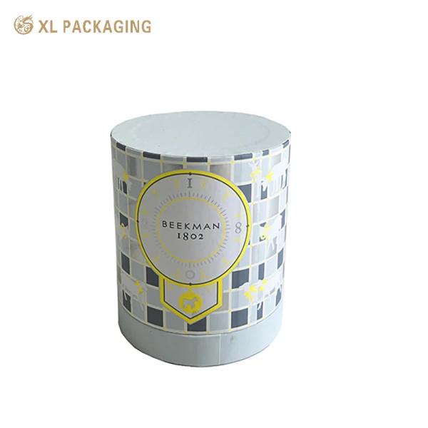 Custom Personality Design Cosmetic Essential Oils Skin Care Paper Tube Packaging Box Silver Foil Candle Paper Tube