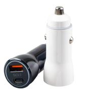 48W デュアルポート USB-C カーチャージャー,12-24V DC 入力 ABS+PC 防火