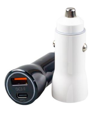 48W Dual-Port USB-C Car Charger,12-24V DC Input ABS+PC Fireproof