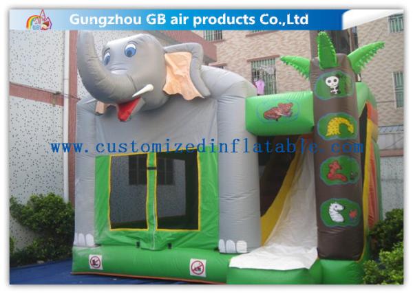 Commercial Inflatable Combo With Slide Inflatable Elephant Bouncer With Slide