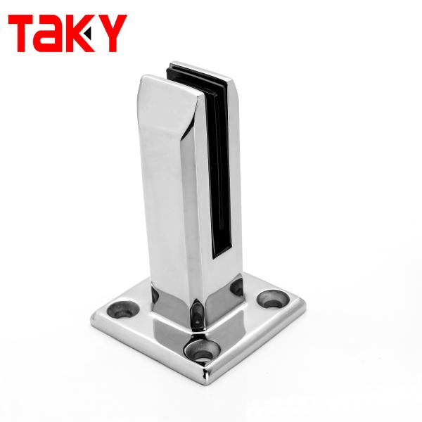 Adjustable 8-12MM Square Stainless Steel Bolt Down Spigot Glass Railing Clamp