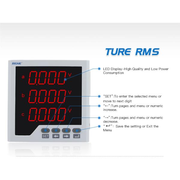 3 phase Multimeters power analyzers electrical power meter with wide power supply