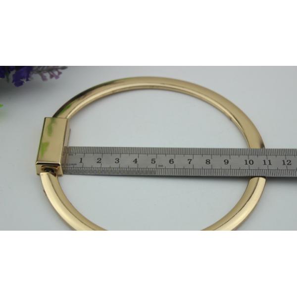 Ladies bag parts zinc alloy light gold 105 mm round metal bag handle