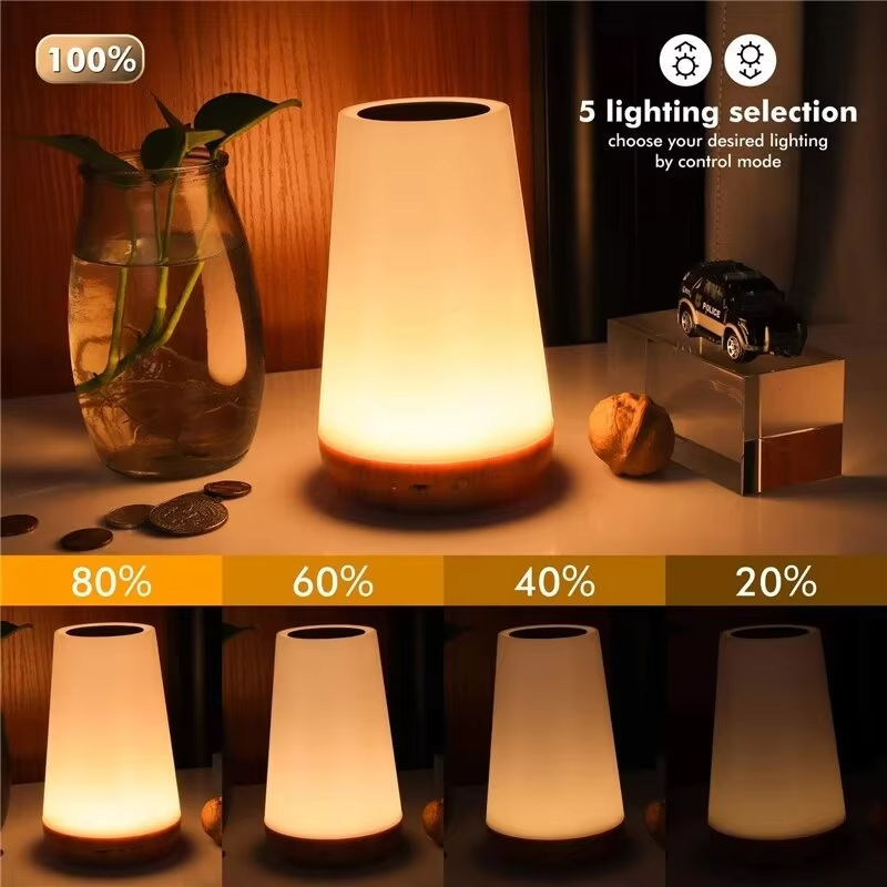 Intelligent dimming RGB color changing portable USB charging touch control bedside night light