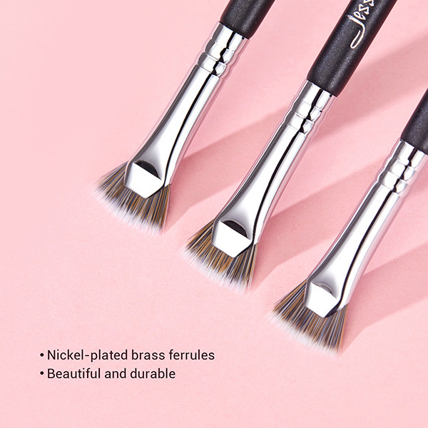 Black Silver 1pc Jessup Makeup Brush For Eyebrow Eyeshadow Lip