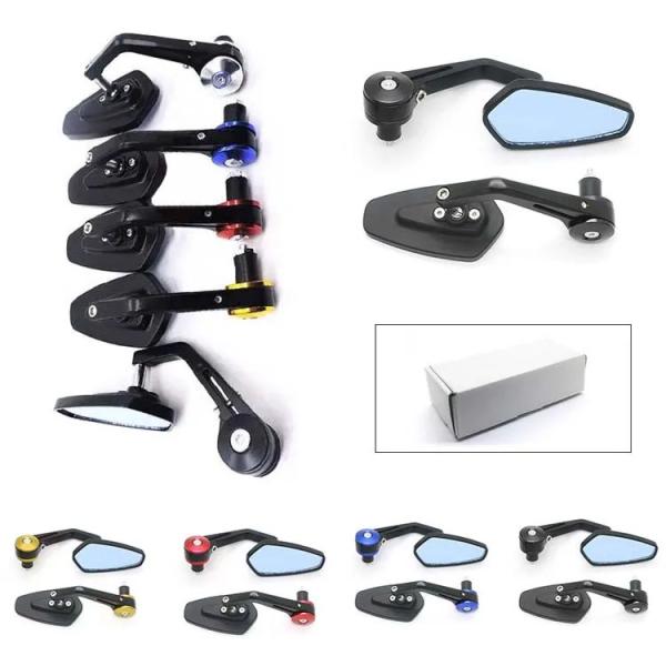 Aluminum Alloy Motorcycle Side Mirror Rearview Mirror for Motorcycle 10.5*5cm Glass Size