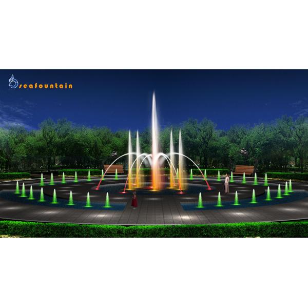 Многоцветные светодиодные нержавеющие сетки сухие фонтаны для пола