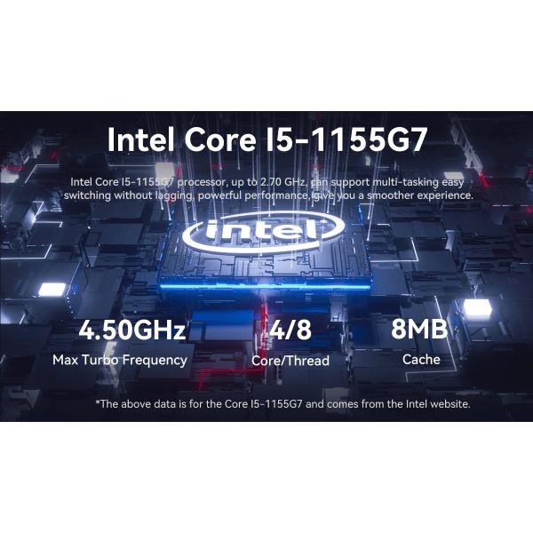 Intel Core I5 1155G7 4 ядра 8 нитей Промышленный компьютер без вентилятора с 6COM WiFi и GPIO