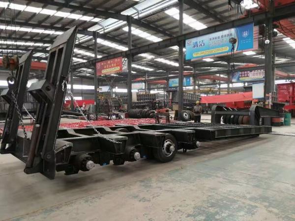 Self Dumping 150t Load Capacity Four-Line Eight-Axle Lowbed Trailer For Large Equipment
