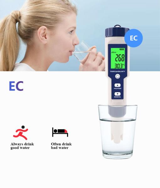 5 in 1 PH/Salinity/Temp/TDS/EC Testing Meter TP16 Water Digital Tester Ideal Detector
