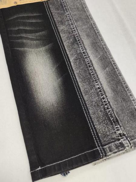 BLACK/BLACK 75%Cotton High Spandex slub 9.4oz Denim Fabric 9.4oz for lady jeans