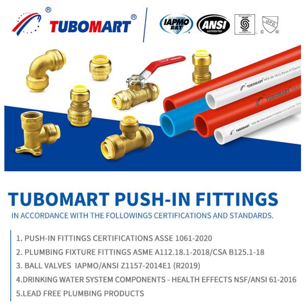 Никельно покрытые Pex подъемные фитинги Push Fit Fitting Pex Quick Connect Fittings