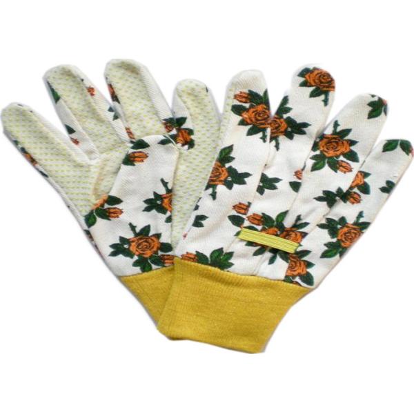Drill PVC Polar Dots Printed Cotton & Polyester Women Gardening Working Gloves 9.5'