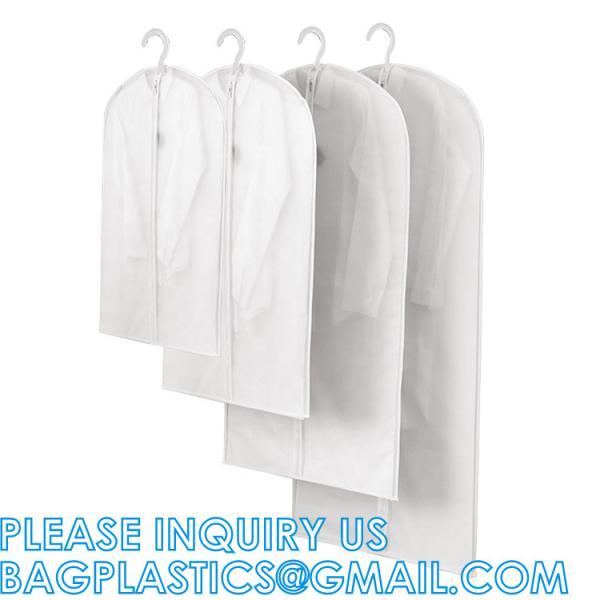 Translucent Clothes Are High Quality And Dustproof Recycled Poly Custom Hanging Garment Cover Bag White