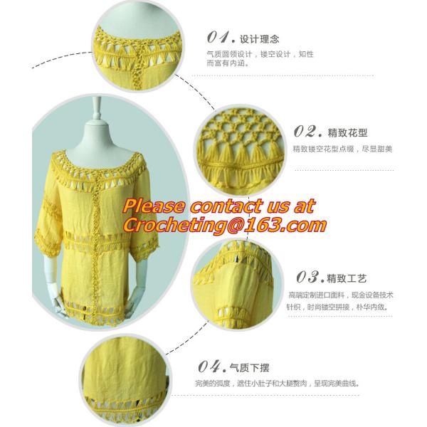 Knitted, Crocheted, Tassel, wear, tops, Cover Ups, Dress Tops, tassel, knitted, Boho