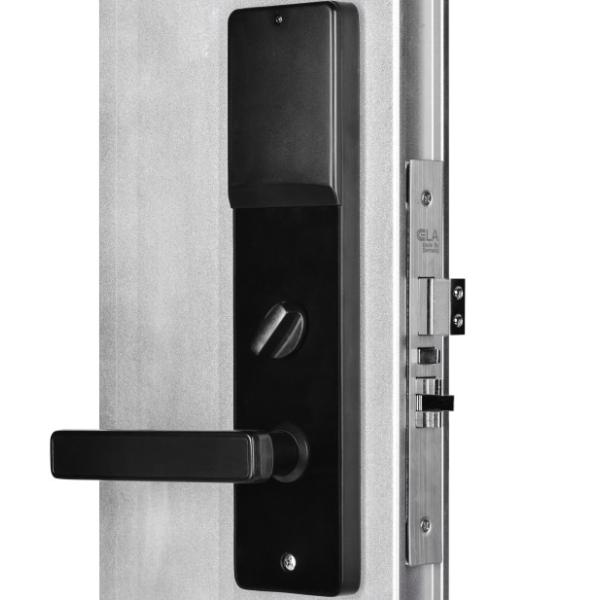 Black Electronic Hotel Door Locks , Security Smart Card Door Lock