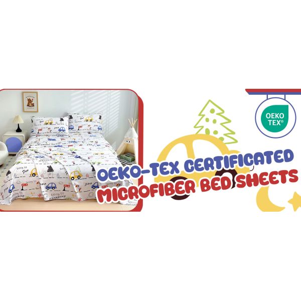 Kids Car Sheets Set With Deep Pockets, Breathable, Wrinkle-Free, Cozy Soft Cute Bed Sheets Set