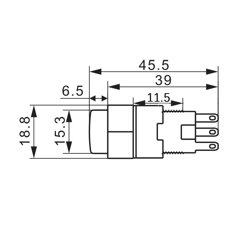 16mm IP66 IK09 Stainless Steel Rotary Switch 5A 250V 3 Position Push Button Latching Operation 2NO2NC Function Industrial