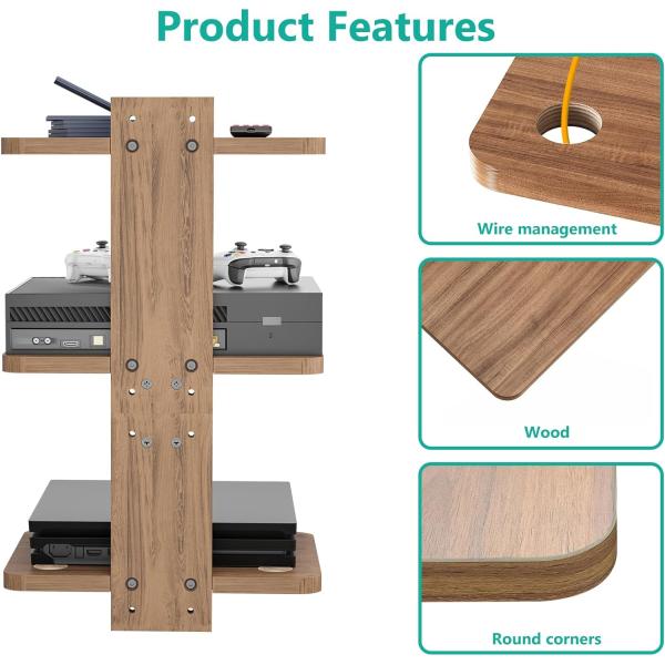 Customized Shape Floating TV Shelf for DVD Players Cable Boxes Routers Game Consoles