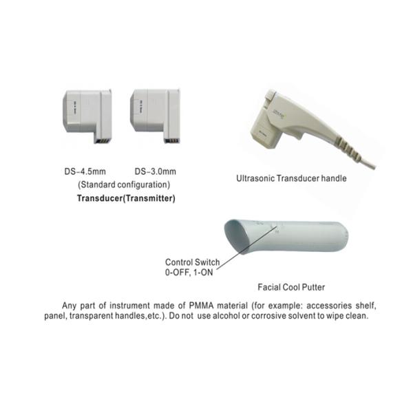 Снимите кожу с машины вертикальных 7MHz/4MHz затягивать/подниматься стороны HIFU с ручкой датчика