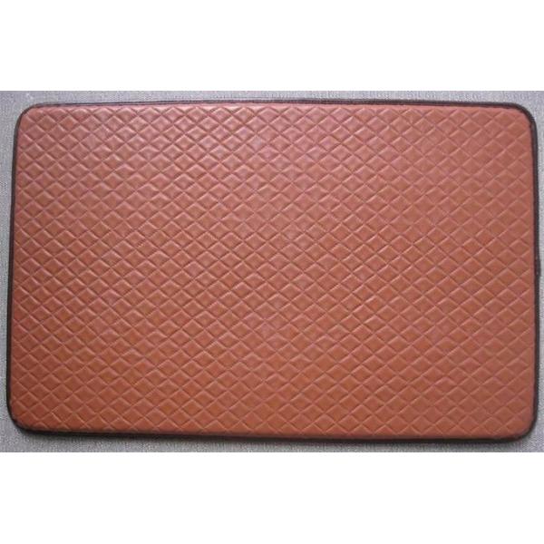 Dark Orange Flat Door Mat , Anti Fatigue Floor Mats Chequer Pattern